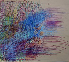 Barnet - the child- Pen on birch veneer, 2017, Lene Sørensen