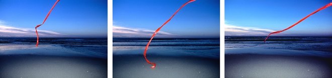 Red Ribbon, 2002, photography and found object, Lene Sørensen